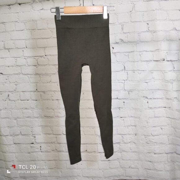 FREE PEOPLE Movement FP Green Slit Knee Ryanne Leggings XS - Picture 4 of 7